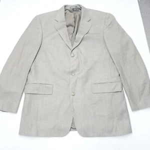 Oscar De La Renta Blazer Jacket Men's 44L Gray Silk Single Breasted Notch Lapel - Picture 1 of 9
