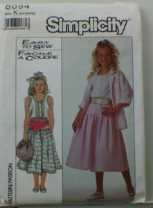 Simplicity 8094 Pattern en tallas 8-12 para niñas - Camisole, Pull on falda y Loose - Imagen 1 de 2