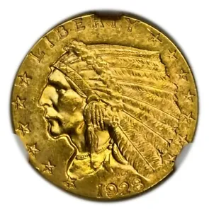 USA - 2.5 Dollars 1928 "Indian Head - Quarter Eagle" - NGC MS 63 - Picture 1 of 4