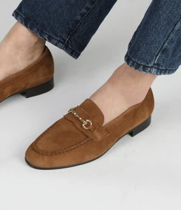 Mocasines Firenze Atelier Para Hombre MARRÓN CLARO Gamuza Horse Bit Penny Mocasines Sin cordones - Imagen 1 de 16