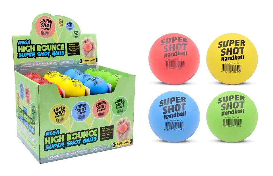 4X SUPER SHOT BOUNCING HAND BALLS MIXED COLOR BIRTHDAY PARTY KIDS GIFT 6CM - image 1 of 1