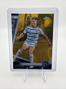 2024 Topps Chrome MLS Gold Lava Rookie Mario’s Tzionis #140 Sporting KC - Picture 1 of 2