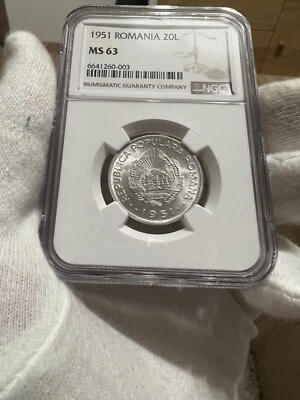 20 Lei 1951 Aluminum, Romania NGC MS63 - Image 1 of 4
