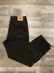 Vintage Levi’s 550 Black Denim Jeans Relaxed Fit 40x32 Red Tab 90’s (F129) - Picture 1 of 8