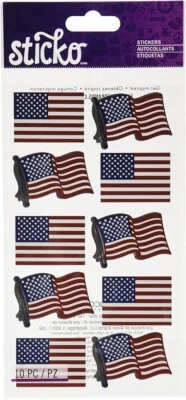 EK SUCCESS Sticko E5200339 Stickers-Metallic Waving Flags