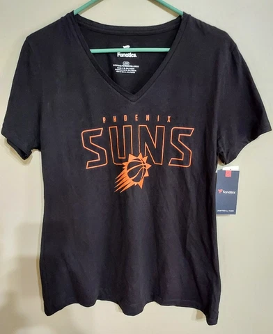 Fanatics Phoenix Suns Women's Black V-Neck Short Sleeve Shirt! NWT! Size Large! Cover