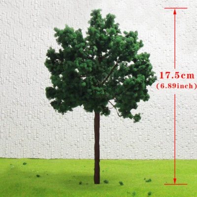 8pcs G Scale 1:25 Model Trains Trees Roadside Deep Green Tree 16cm Iron Wire - Image 1 of 4