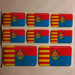 Pegatinas Elche España Pegatina Bandera Adhesivo Elx Ciudad 3D Relieve Resina - Picture 1 of 1