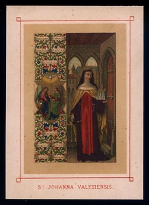 Antigua tarjeta sagrada litografía S. JOHANNA DE VALOIS 19 Th. - Imagen 1 de 1