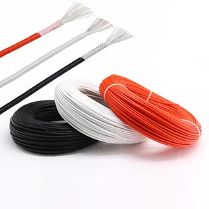 Braided Fiber Glass Silicone Wire Tinned Copper Cable Heat Resistant 250℃ - Picture 1 of 8