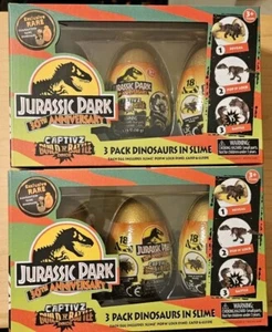 LOTE 2 huevos de limo Jurassic Park 30 aniversario Captivz Build N' Battle paquete de 3  - Imagen 1 de 5