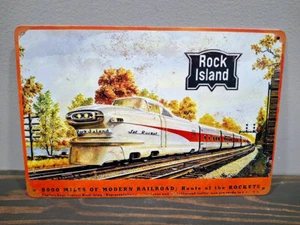 Rock Island Jet Rocket 12 x 8 inch Metal Sign - Picture 1 of 5