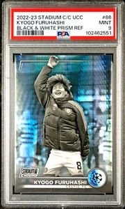 2022 Topps Chrme Kyogo Furuhashi #86 (BLK & WHT PRSM REF) PSA 9 MINT (RARE) /350 - Picture 1 of 2