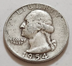 D Washington Quarter 1954 25c 90 % plata (W212) - Imagen 1 de 2