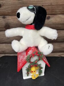 Snoopy Red Baron & Woodstock 1993 Santa’s Best Holiday Animation Christmas Decor