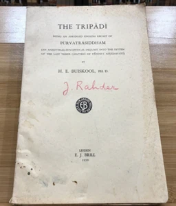 1939 Tripādī Being an Abriged English Recast of Pūrvatrāsiddham-H.E. Buiskool - Picture 1 of 10