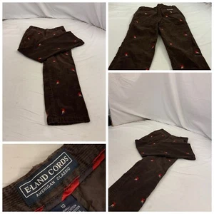Eland Cords Pants 10 Brown Corduroy Snow Boarder Flat Front YGI N2-119 - Picture 1 of 12