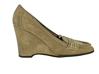 Michael Kors Womens Brown Suede Moc Toe Slip On Wedge Pump Heel Size US 8.5 M - Image 1 of 4