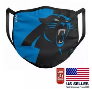 Carolina Panthers Maschera Viso Panno Riutilizzabile Lavabile Cotone Elasticizzato Unisex Adulto - Foto 1 di 4