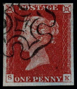 1841 1d Red Pl 38 SK 4m Superb Late Scots Maltese Cross Superb Cat. £120.00 - Picture 1 of 1