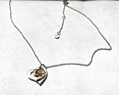 Collar Corazón Oro 14K y Plata Paña de Swarovski Foto 1 de 4