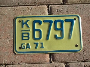Georgia 1971 motorcycle license plate # 6797 - Picture 1 of 1