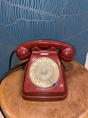 Raro Telefono da Tavolo SIEMENS Auso Sip vintage da Collezione rosso amaranto - Immagine 1 di 4