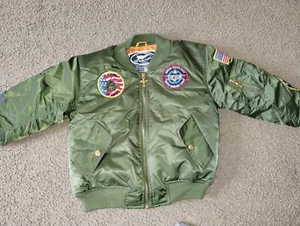 UP AND AWAY Flight Bomber Jacket Patches Top Gun Pilot Airplane L/7 Kid GREAT - Picture 1 of 12