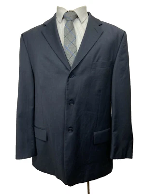 PIERRE CARDIN Men's Navy Blue Worsted Wool Sport Coat Blazer 44R - Image 1 of 4