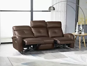 Relaxsofa 3-Sitzer manuell verstellbar, Leder Couch mit Funktion, 5130-3-08 - Bild 1 von 12