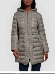 Kenneth Cole Damen Stepp Anorak Kapuze Puffer Jacke Grau Gr. Small NEU - Bild 1 von 2