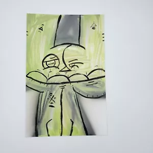 dipinto gatto outsider art originale su carta di graffiti artista newyorkese PUKE - Foto 1 di 2