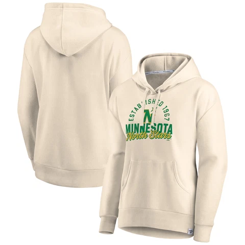 Women's Fanatics Branded Cream Minnesota North Stars Carry the Puck Pullover Cover