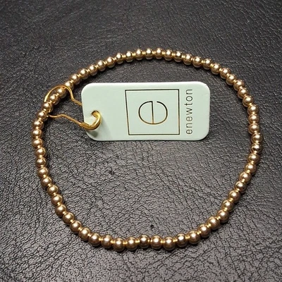 Pulseira elástica de contas folheada a ouro enewton. E14 - Imagem 1 de 4