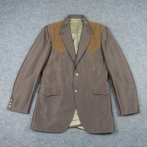 VINTAGE Circle S Blazer Herren 40 L Braun Ranch Western Wear USA Made Cowboy Rodeo - Bild 1 von 14
