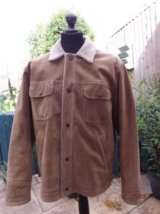 Wilsons Leather by M.Julian Suede Sherpa Jacket. Size Large. Rockabilly /America - Picture 1 of 10