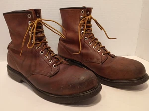 RED WING Vintage Men 10.5D Lace-up Logger 2233 Safety Toe Brown Leather - Picture 1 of 13