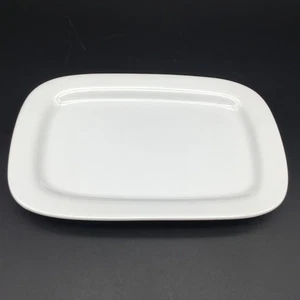 Crate & Barrel White Rectangular Plate 8⅞"Long X 6"W  Porcelain  Heavy  - Picture 1 of 5