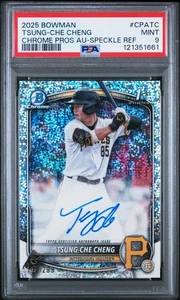 2025 Bowman Chrome Tsung-Che Cheng Prospect Speckle Refractor Auto /299 - PSA 9 - Picture 1 of 2