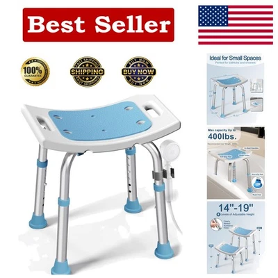 Banqueta de banho durável 400 libras com pés antiderrapantes - Ideal para cuidados com idosos - Imagem 1 de 4