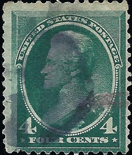 Estampilla de Andrew Jackson de Estados Unidos Scott #211 usada en estado bastante bueno 4 centavos CV 25,00 Foto 1 de 1