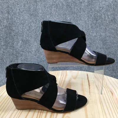 Sandalias Lucky Brand para mujer 7 M Jamain Gladiador cuero negro informales tacones de cuña Foto 1 de 4