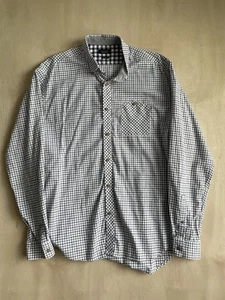 Zara Shirt Mens Extra Large Blue White Check XL Tailored Fit Button Down - Picture 1 of 5