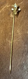 Art Deco 10 Karat Gold Seed Pearl Stick Pen .75 - Picture 1 of 8