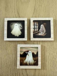 Target Bullseye Playground Halloween Wood Ghost Magnets - Picture 1 of 5