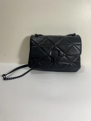 "Cartera Aldo Negra Acolchada Bandolera Correa de Cadena 6.5"" H X 10.5"" L X 3.5"" W" Foto 1 de 4