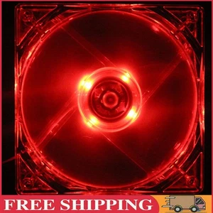LED Light CPU Cooling Fan Computer PC Clear Case Quad 12CM Heatsink Red - Bild 1 von 10