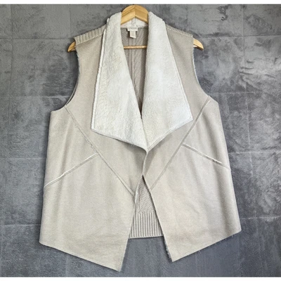 Chaleco Chico’s Mujer Grande Imitación Piel de Oveja Tejido Trasero Frente Abierto Boho Festival Foto 1 de 4