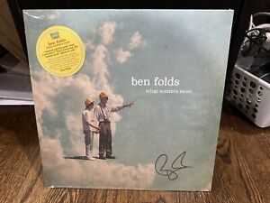 BEN FOLDS WHAT MATTERS MOST SIGNED METALLIC GOLD VINYL LP WITH BONUS FLEXI 7"