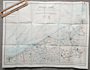 Belgian Coast with Navigable Channels - 1922 Antique Naval Admiralty WW1 Map - Picture 1 of 1